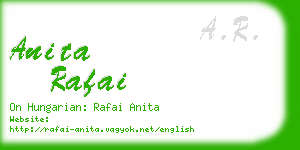 anita rafai business card